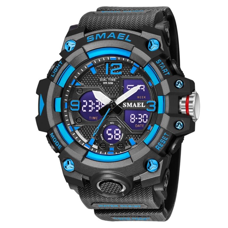 SMAEL 8008 Dual Time Quartz Digital Analog Outdoor Sport Multifunctional 50M Water Proof Men's Watch - Image 10