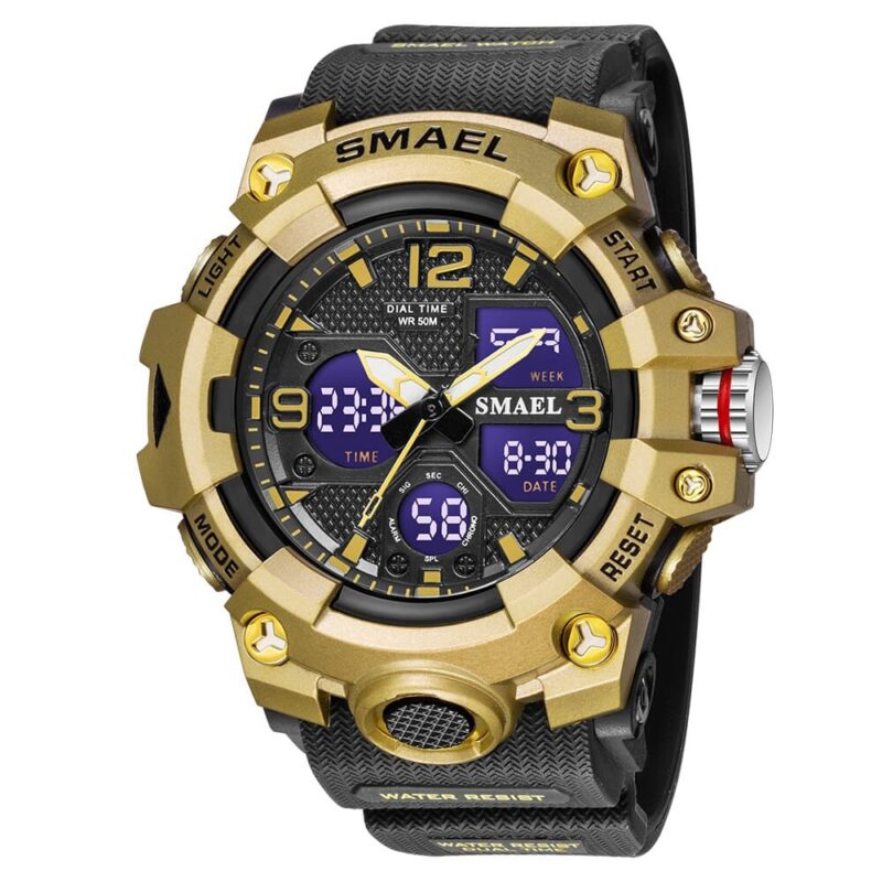 SMAEL 8008 Dual Time Quartz Digital Analog Outdoor Sport Multifunctional 50M Water Proof Men's Watch - Image 9