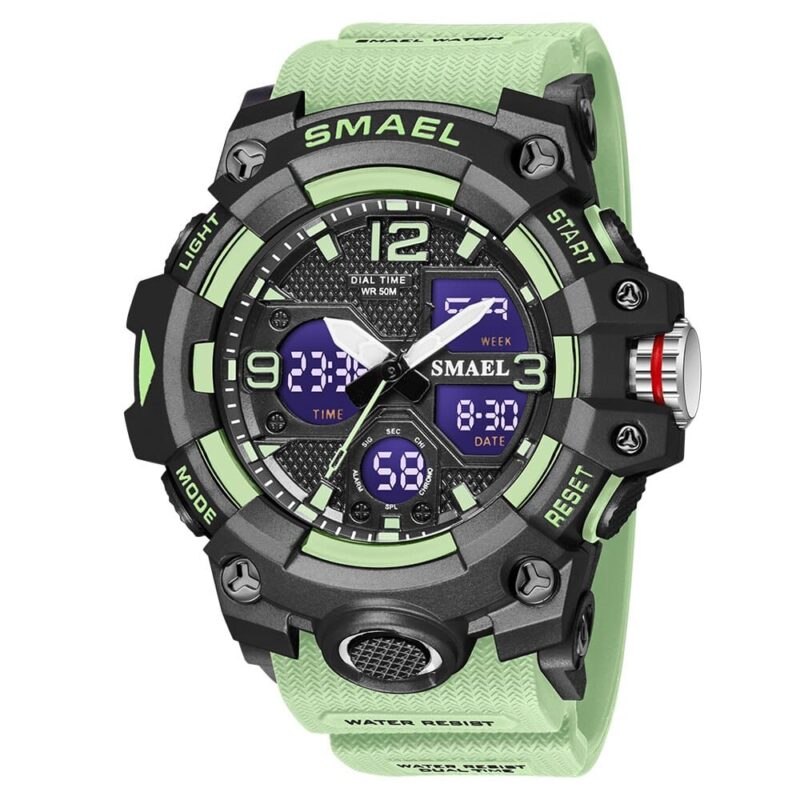 SMAEL 8008 Dual Time Quartz Digital Analog Outdoor Sport Multifunctional 50M Water Proof Men's Watch - Image 5