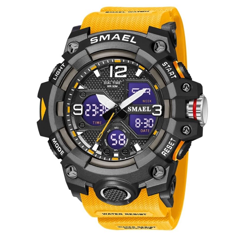 SMAEL 8008 Dual Time Quartz Digital Analog Outdoor Sport Multifunctional 50M Water Proof Men's Watch - Image 6