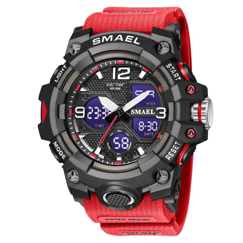 SMAEL 8008 Dual Time Quartz Digital Analog Outdoor Sport Multifunctional 50M Water Proof Men's Watch - Image 7