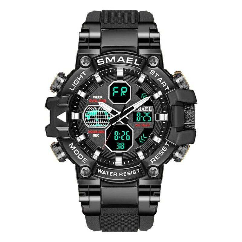 SMAEL 8027 Dual Time Analog Digital Sport Water Proof Men's Watch